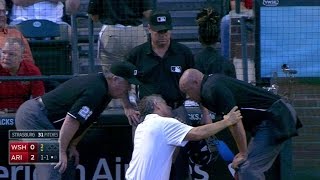 WSHARI Umpire exits after getting hit with foul tip [upl. by Ameg568]