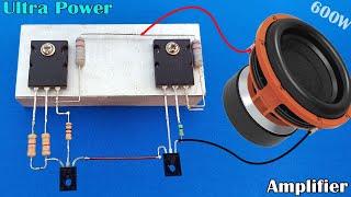 Simple Ultra Power Heavy Bass Amplifier Using 2SC5200 amp 2SA1943 Transistor  Powerful [upl. by Oiril416]