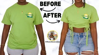 DIY Ruched Top  Tshirt Upcycle [upl. by Horne7]