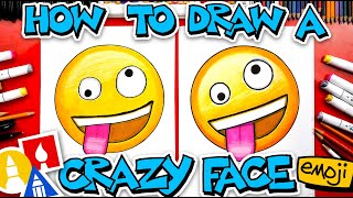 🤪 How To Draw The Crazy Face Emoji 🤪 [upl. by Ralyt]