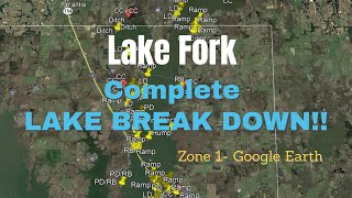 Lake Fork LAKE BREAKDOWN  Zone 1  Find Fish Fast [upl. by Wendi]