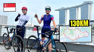 SINGAPORE CYCLING TOUR  130km Round the Island  Century Ride [upl. by Dranoc]