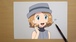 How to draw Serena  Step by step  Pokémon [upl. by Narud591]