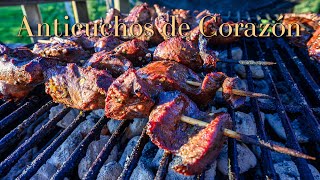 Anticuchos de Corazón  Classic Grilled Beef Heart Skewers [upl. by Trebo376]