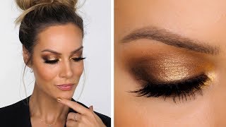 Gold Smokey Makeup Tutorial  Shonagh Scott [upl. by Aretse501]