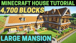 Minecraft How to Build a HUGE Wooden Mansion Tutorial [upl. by Sucramaj]