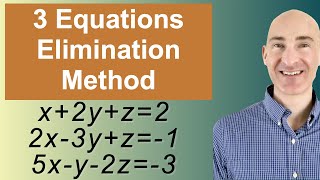 Solving Systems of 3 Equations Elimination [upl. by Nnylidnarb]