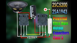 DIY Powerful Ultra Bass Audio Amplifier Using 2SC5200 and 2SA1943  Output Capacitors [upl. by Zinah]