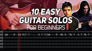 10 EASY BEGINNER GUITAR SOLOS WITH TAB [upl. by Olracnaig748]