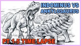 Indominus Rex vs Ankylosaurus  Time lapse  Jurassic World [upl. by Ahsiken]