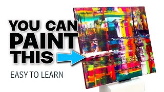 Paint a SIMPLE abstract  easy How To Guide [upl. by Htinnek]