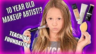 10 Year Old Kid Teaches Makeup Easy Foundation Routine Makeup Tutorial [upl. by Rillis642]