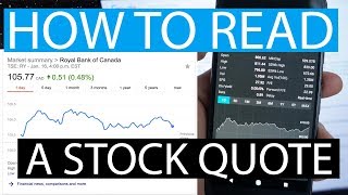 How To Read A Stock Quote [upl. by Ttessil]