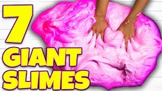 Slime 7 ways Giant DIY Slime compilation  How to make Fluffy Slime and Toothpaste Slime [upl. by Jobi]