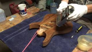 How To Apply A Wipe On Polyurethane Finish On A Guitar Part 2 [upl. by Herc]