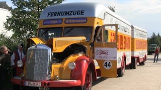 LKWOldtimer Konvoi passiert das HanomagWerkstor  Schwertransport zum PSSpeicher Einbeck [upl. by Erdei789]