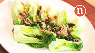 Baby Pak Choi with Oyster Sauce  Chinese Blanched Vegetables Nyonya Cooking [upl. by Amrac]