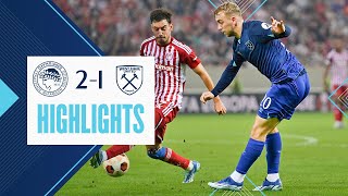 Olympiacos FC 21 West Ham  UEFA Europa League Highlights [upl. by Ahsitaf]