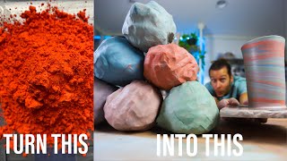 How to MAKE COLORED CLAY The ENTIRE PROCESS [upl. by Yerak997]