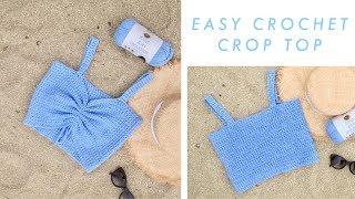 Easy Crochet Crop Top DIY Tutorial [upl. by Cherice]