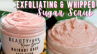 DIY WHIPPED BODY SCRUB Recipe for GLOWING SKIN  Exfoliating ROSE SUGAR [upl. by Alberto509]