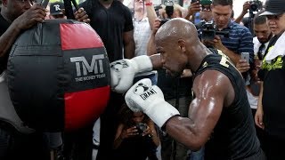 FULL amp UNCUT  FLOYD MAYWEATHERS MEDIA WORKOUT FOR CONOR MCGREGOR [upl. by Chrisse885]