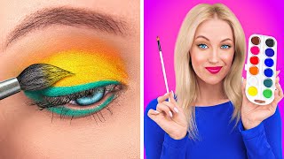 HOW TO SNEAK MAKEUP INTO CLASS  Back To School Beautiful Makeup by 123 GO [upl. by Phyl]