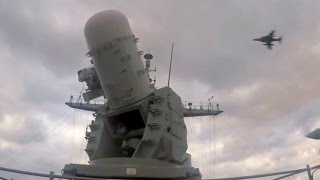 Navy CIWS Gun System Locks Onto Incoming Aircraft [upl. by Negrom]