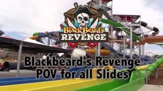 Blackbeards Revenge  ALL SLIDES Official OnRide POV [upl. by Venetis]