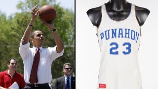 President Obama’s High School Jersey Auction Breaks Record [upl. by Harberd]