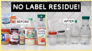 This works on PLASTIC AND GLASS JARS  How to REMOVE STICKY LABEL from Jar [upl. by Airogerg]