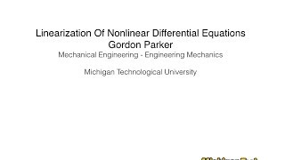 Linearization of Nonlinear Differential Equations [upl. by Martica]