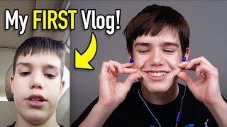 Reacting to my FIRST vlog on YouTube  Cringe [upl. by Darooge]