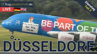 Duesseldorf Plane Spotting Live Part 3 Dienstag Abend [upl. by Einon576]