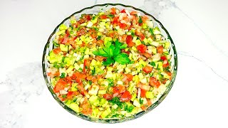 Shirazi Salad Recipe Persian Cucumber Tomato and Onion Salad l Flavorsome Kitchen [upl. by Parthen]