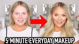 5 MINUTE EVERYDAY MAKEUP TRANSFORMATION  GET READY WITH ME [upl. by Zoilla]