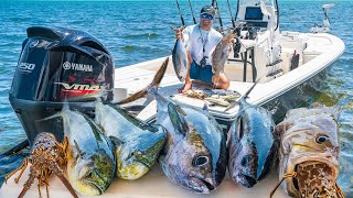 Epic Islamorada Fishing Frenzy  Lobster Mahi Mahi Tuna Grouper Catch Clean Cook [upl. by Batholomew]