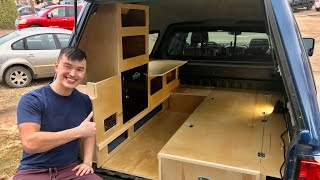 Awesome Truck Camping Build  NEW DESIGN  Part 1 [upl. by Enaile]