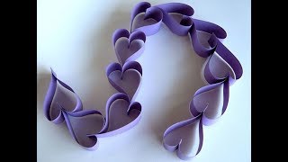 How to make a Paper Heart Chain [upl. by Bachman]