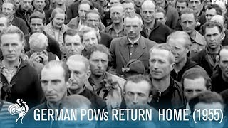 WWII German Prisoners Return Home 1955  British Pathé [upl. by Acitel]