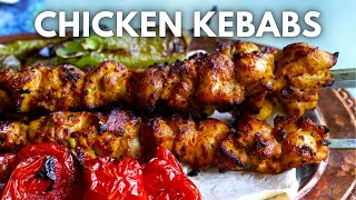 Turkish Chicken Shish Kebab  Succulent Chicken Skewers  ASMR COOKING [upl. by Spalla]