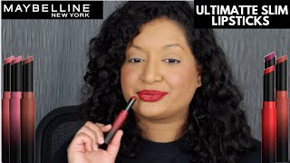 Maybelline Color Sensational Ultimatte Slim Lipstick Review amp Swatches [upl. by Ahsenyl685]