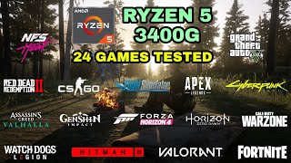 Ryzen 5 3400G Vega 11  24 Games Tested in 2021  NO Dedicated GPU [upl. by Howes994]