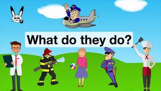 What do they do Occupations  Jobs Vocabulary for Kids [upl. by Araccat28]