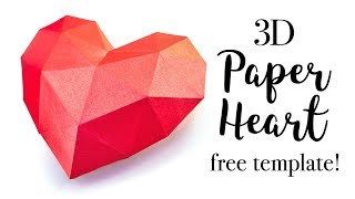 3D Paper Heart Tutorial  Valentines Day DIY  Paper Kawaii [upl. by Grenville45]