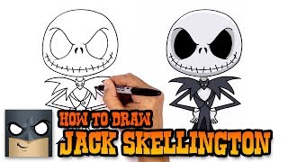 How to Draw Jack Skellington  Christmas Tutorial [upl. by Opiak793]