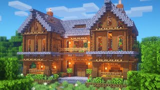 Minecraft How to Build a Large Spruce Mansion  Large Survival Base Tutorial [upl. by Keely]