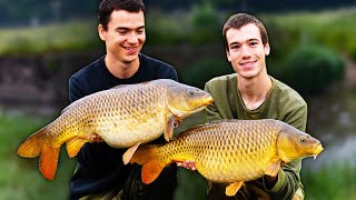 Carp Fishing On The River  Small Stream Success [upl. by Luckett273]