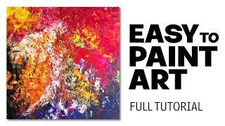 Paint abstract the EASY WAY  no brushes required [upl. by Monreal284]