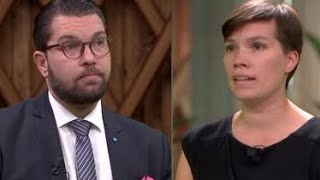 DEBATTEN Jimmie Åkesson SD och Annika Hirvonen MP • Invandring • Asyl • Flyktingar [upl. by Airet651]